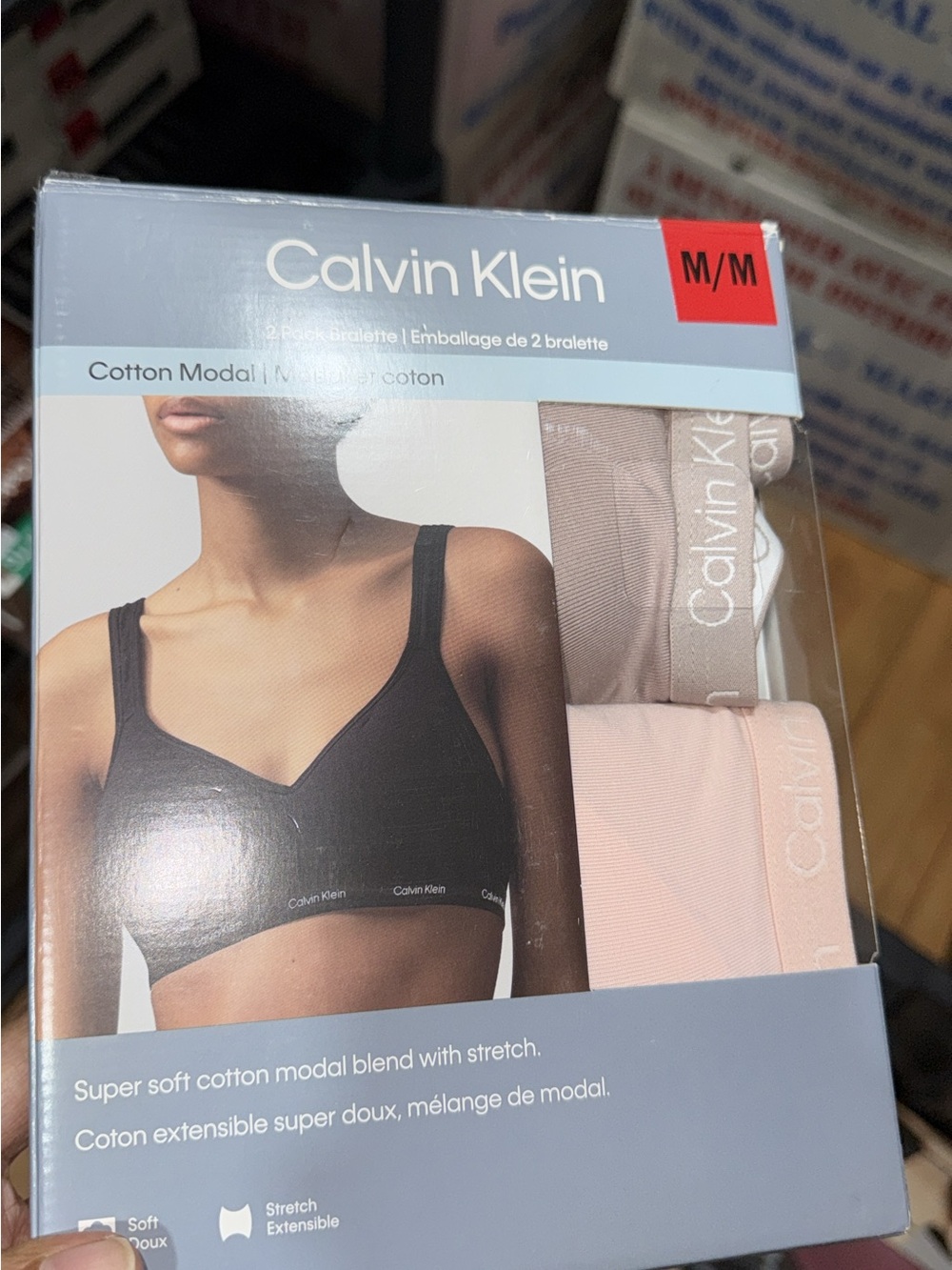 Calvin Klein Cotton Modal Bralette 2-Pack - Black & Blush